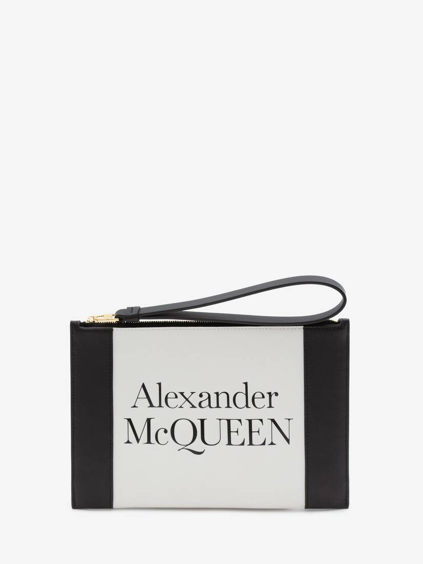 Carteras Alexander McQueen Signature Zipper Pouch Mujer - Blancos - Mexico 943-PCOJYD